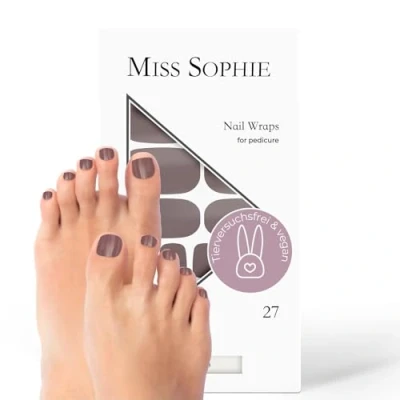 Abbildung von Original Miss Sophie Pedi Wraps I Cocoa Pedicure 27 ultra dünne Nagellack Streifen einfarbig Für Fußnägel Hält auf Natur sowie lackierten, Acryl , Gel &amp; Shellac Nägeln