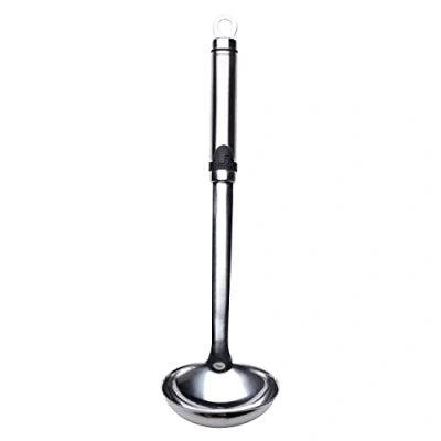 Abbildung von BERGNER Gizmo Suppenkelle Aus Robustem Edelstahl Schöpflöffel mit Aufhänger Ergonomischer Griff Größe 33 cm und 75 ml Fassungsvermögen