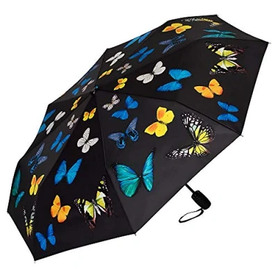 Abbildung von VON LILIENFELD Regenschirm Taschenschirm Schmetterlingstanz Stabil Leicht Auf Zu Automatik Damen Butterfly