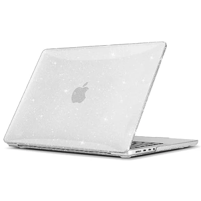 Abbildung von TECOOL Hülle für MacBook Pro 14 Zoll mit M4 M3 M2 M1 Pro/Max 2021 2024 (A3112 A3401 A3185 A2918 A2992 A2779 A2442), Ultradünne Schutzhülle Hartschale Case, Glitzer Klar
