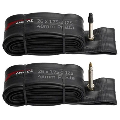 Abbildung von Fincci Fahrradschlauch 26 Zoll Paar MTB Schlauch x 1.75x 1.95 2.00x2.1 mit Französisches Ventil 48 mm Schläuche Fahrrad für Mountainbike, E Bike, MTB,Rennrad Fahrrad, klapprad 2er Pack
