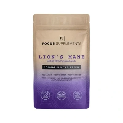 Abbildung von FS Lions Mane Igel Stachelbart 120 Tabletten, 2000mg Löwenmähne Pilz pro Portion Hochdosierter Mushroom Gentechnik , gluten und allergenfrei Hergestellt in Großbritannien