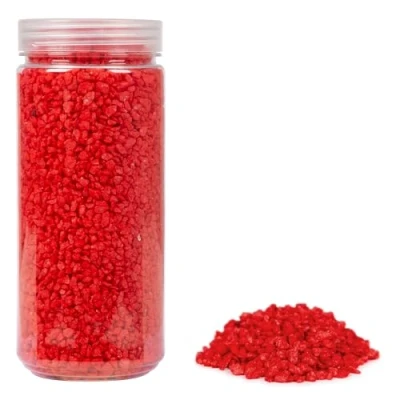 Abbildung von HEKU grobkörniges Deko Granulat in rot, ca. 750g, Vielseitig Einsetzbar, Ideal für Hochzeiten und Bastelprojekte, Wiederverschließbare Dose