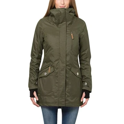 Abbildung von berydale Winterjacke Damen Parka I Warme Übergangsjacke Herbst Atmungsaktiver, Wind und Wasserdichter Funktions Jacke Wintermantel Jacken Winterjacke, Grün, XXL