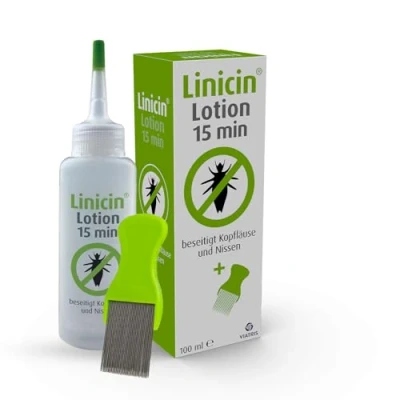 Abbildung von Linicin Lotion mit Läusekamm (100 ml) Läusemittel zur Behandlung von Kopfläusen, inkl. Schonend für die Kopfhaut