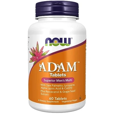 Abbildung von Now Foods, ADAM, Multivitamine für den Mann, 60 vegane Tabletten, Laborgeprüft, Glutenfrei, Vegetarisch, Ohne Gentechnik, Vitamine Männer