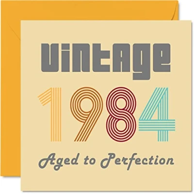 Abbildung von Geburtstagskarten zum 40. Geburtstag für Männer und Frauen Vintage 1984 Aged To Perfection 40 Lustig Sie Ihn 145 mm x Glückwunschkarten