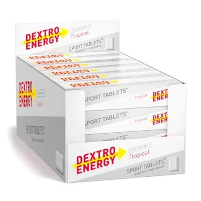 Abbildung von Dextro Energy Sport Tablets 24er Pack mit Magnesium und Vitamine (B1, B6, C) Energie Booster Kohlenhydraten Praktisch verpackt vegan
