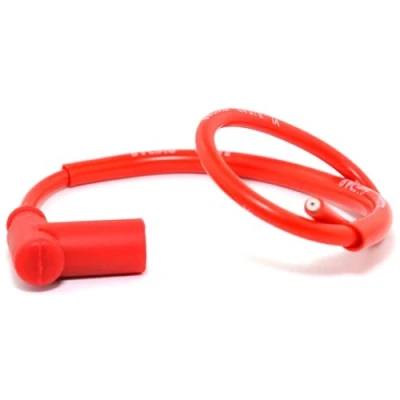 Abbildung von Easyboost Zündkerzenstecker Rot Racing Hochspannungszündkabel Silikon für Roller Vespa Motorrad Aerox Jog R Peugeot Piaggio F10 F12 AM6 Derbi Rieju MX Schaltmoped Simson