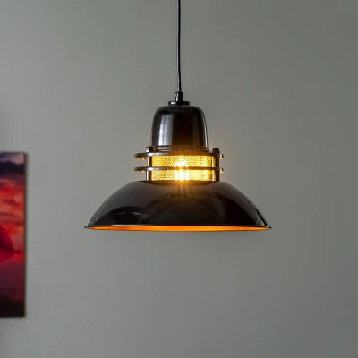 Abbildung von Hängeleuchte im Industriestil Vifa D34cm Metall Schwarz Menzzo