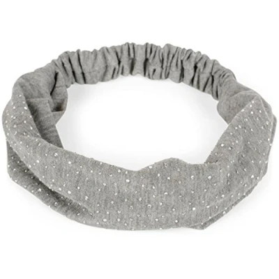 Abbildung von styleBREAKER Damen Haarband mit Strass und Gummizug, Stirnband, Headband, Haarschmuck 04026016, Farbe:Hellgrau meliert