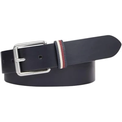 Abbildung von Tommy Hilfiger Herren Gürtel Ledergürtel, Blau (Space Blue), 80 cm