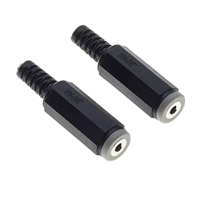 Abbildung von Keple 2,5 mm Buchse, 4 polig Stereo mit Zugentlastung Kunststoffgriff Reparaturbuchse Buchse Löttyp DIY Audiokabelstecker 2 Stück