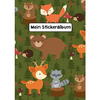 Abbildung von Mein Stickeralbum: Stickeralbum Blanko Waldtiere Stickerbuch Leer zum sammeln DIN A4 35 Seiten