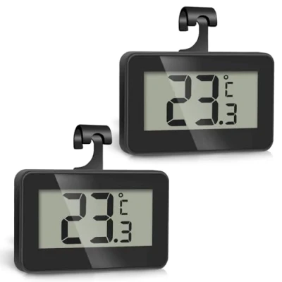 Abbildung von Romon Kühlschrankthermometer Thermometer Kühlschrank, 2 Stück Digital Kühlschrank Gefrierschrank, Küchenthermometer Innen, Wasserdicht Feuchtigkeitsfest, großes LCD Display, Max/Min Aufnahmefunktion