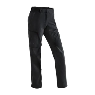 Abbildung von Maier Sports Nata, Damen Wanderhose, Wasserabweisende Outdoorhose für Trekking und Hiking, Praktische T Zipp off Funktion, PFC frei, mSTRETCH pro 4 &amp; Dryprotec, Schwarz, 21 (W33/L30)