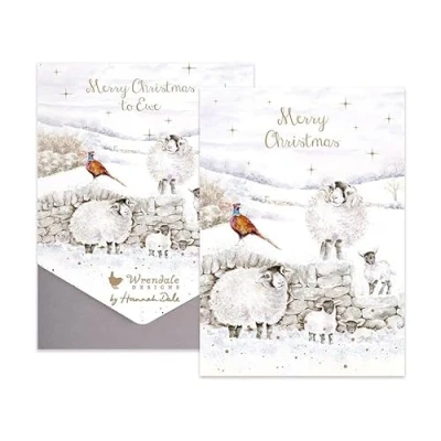 Abbildung von Wrendale Designs by Hannah Dale Merry Christmass to Ewe Weihnachts Notizkarten Set 8 Stück
