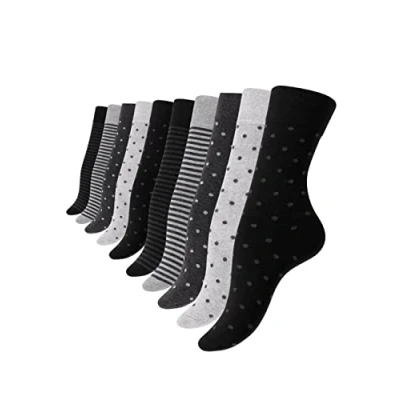 Abbildung von Vincent Creation 10 Paar Süsse Damensocken &amp; Mädchensocken Dot&#039;s and Stripes, Baumwolle gepunktet und geringelt, Mehrfarbig, 39/42