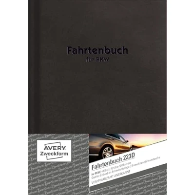 Abbildung von AVERY Zweckform 223D Hardcover Fahrtenbuch (für PKW, vom Finanzamt anerkannt, A5, 96 Seiten506 Fahrten, für Deutschland &amp; Österreich zur Abgrenzung privater/geschäftlicher Fahrten)