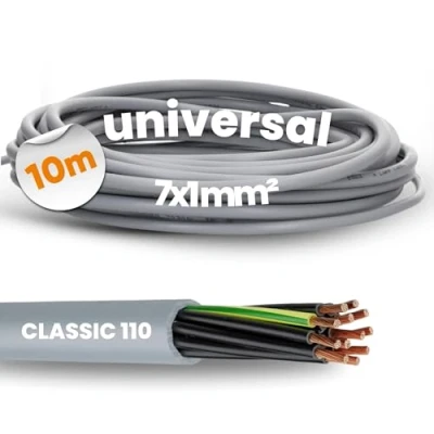 Abbildung von 10 Meter Lapp 1119207 Ölflex Classic 110 PVC Steuerleitung 7x1 mm² mit grün gelben Schutzleiter 7G1,0 I Mantelleitung 7 adrig Kabel