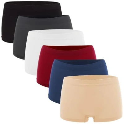 Abbildung von Fabio Farini Damen Panties 6er Pack Hipsters Boxershorts nahtlos, Seamless aus weichem Microfaser Gewebe Multifarb Set L XL (40/42)
