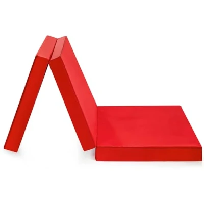 Abbildung von Badenia Trendline faltbare Gästematratze mit strapazierfähigem Microfaser Bezug, Öko Tex zertifiziert, 196 x 65 8,5 cm Liegefläche , rot, produziert nach deutschem Qualitätsstandard