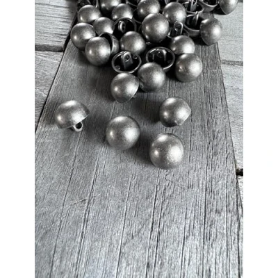 Abbildung von dunkel silber gewölbt kleine Metall Knöpfe Halbkugel mit Öse 11mm 12mm oder 15mm (10 Stück) (15mm)