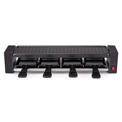 Abbildung von alpina Raclette Set Gourmet 800 W Gerät Antihaftbeschichtung Edelstahl leicht zu transportieren Schwarz
