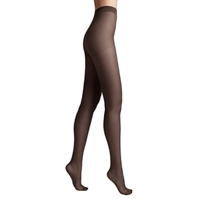 Abbildung von Conte elegant matte Damenstrumpfhose mit Seideneffekt NUANCE 40 DEN verstärkte Feinstrumpfhose Damen Strumpfhose extrem elastisch Farbe Grafit Größe 4