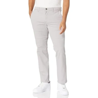 Abbildung von Amazon Essentials Herren Legere Stretch Chinohose mit schmaler Passform, Grau, 33W / 28L