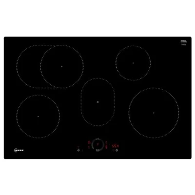 Abbildung von NEFF T58PHF1L0 Induktionskochfeld N70, autarkes Glaskeramik Kochfeld 80 cm breit, Twist Touch, Home Connect, Smart Hood Automatic, Powerstufe, flächenbündig, Schwarz