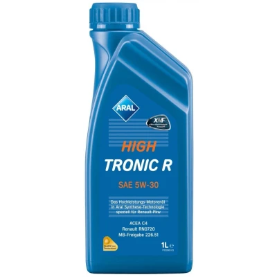 Abbildung von Aral Hightronic R 5W 30 1l Motoröl 151CEE RENAULT: ESPACE 4, Clio 3, DACIA: Duster Off Road, SANDERO 2, Lodgy, MERCEDES BENZ: A Class