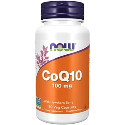 Abbildung von Now Foods, CoQ10 (Coenzym Q10), 100mg, mit Weißdorn, 90 vegane Tabletten, Laborgeprüft, Glutenfrei, Sojafrei, Vegetarisch, ohne Gentechnik