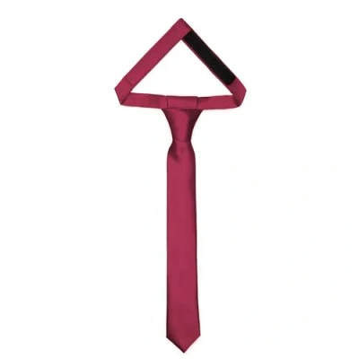 Abbildung von Ladeheid Kinder Krawatte für Jungen Eleganter glänzender Look, Vorgebunden mit einem Klettverschluß, Perfekt besondere Anlässe Stilvolle Ansteckkrawatte TKS (31cm x 4cm, Weinrot)