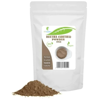 Abbildung von Reetha (Aritha) Puder 100 g Reinigt auf natürliche Weise Haut und Haare, bekämpft Schuppen pflegt das Haar 100% natürlich