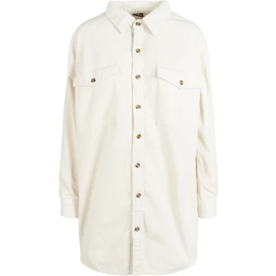 Abbildung von Urban Classics Ladies LONG Corduroy Overshirt Hemdbluse, Damen, Größe: Small, Whitesand