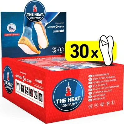 Abbildung von THE HEAT COMPANY Sohlenwärmer klebend 30 Paar EXTRA WARM Wärmesohlen Fußwärmer 8 Stunden warme Füße sofort einsatzbereit luftaktiviert rein natürlich Größe SMALL: 36 40