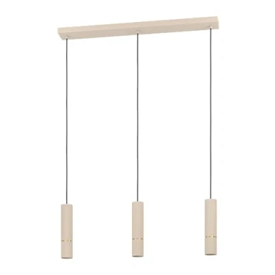 Abbildung von EGLO LED Hängelampe Caminia, 3 flammige Pendelleuchte über Esstisch, Esszimmerlampe aus Metall in Beige und Gold, GU10 Leuchtmittel, warmweiß