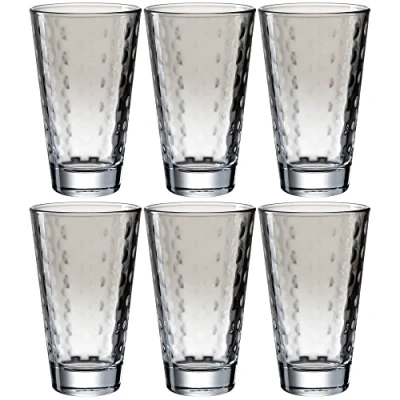 Abbildung von LEONARDO HOME 025899 Trinkglas OPTIC 6er Set 300 ml grau, Glas
