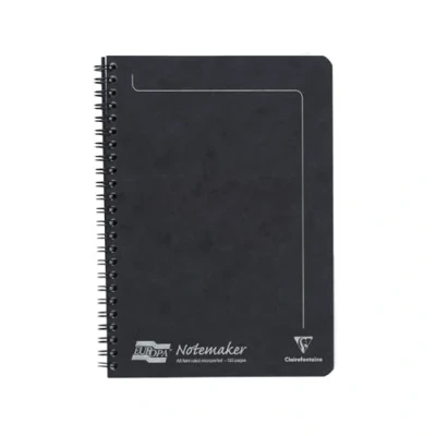 Abbildung von Clairefontaine 4852Z Heft Europa Notemaker mit Spiralbindung 60 Blatt mikroperforiert 14,8x21 cm 90g liniert, 1 Stück, Schwarz