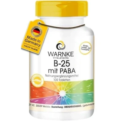 Abbildung von Vitamin B Komplex mit PABA, 12, Biotin &amp; Inositol hochdosiert vegan 100 Tabletten Warnke Vitalstoffe Deutsche Apothekenqualität