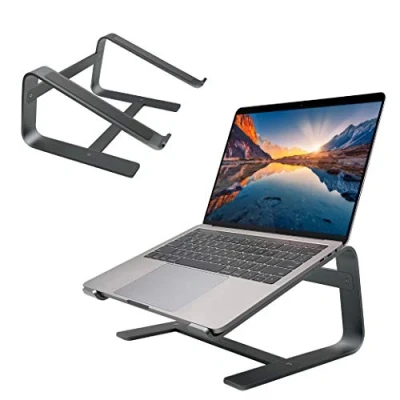 Abbildung von Macally MacBook Ständer, Laptop Ständer für den Schreibtisch, Computer (universal, 25,4 cm 43,9 cm), hochwertiges Aluminium, stilvoller und Stabiler Halterung