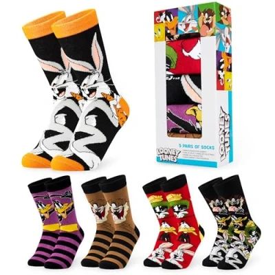 Abbildung von LOONEY TUNES Socken Herren, 5er Pack Herren Socken, Bunte Lustige 39 44