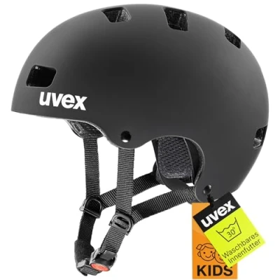 Abbildung von uvex kid 3 cc robuster Fahrradhelm für Kinder individuelle Größenanpassung optimierte Belüftung black matt 55 58 cm