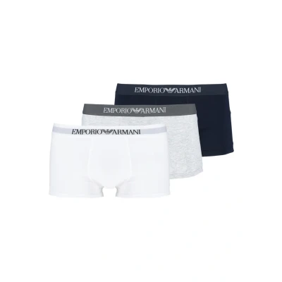 Abbildung von Emporio Armani Trunk 3 PACK Panties, Herren, Größe: Large, White/heather gray/navy blue