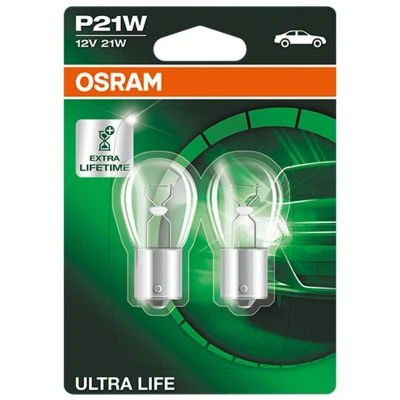 Abbildung von OSRAM ULTRA LIFE 7506ULT 02B Glühlampe, Blinkleuchte 12 21 P21W VOLKSWAGEN: Passat B6 Variant, Polo V Hatchback, TRANSPORTER 4 Bus, BMW: 3 Touring, X3
