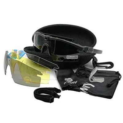 Abbildung von Taktische professionelle Schutzbrille Ballistic M 3.0 Militärische Strike Brille UV400 Armee Airsoft Schießen Gafas Sportarten Polarisierte Radfahren Paintball Brillen (Schwarz polarisiert)
