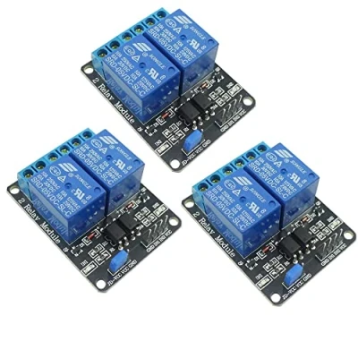 Abbildung von Aihasd 3 Stück 2 Kanal Relais Modul DC 5V Brett Relaisschaltmodul Relay module mit Optokoppler für Arduino Raspberry Pi