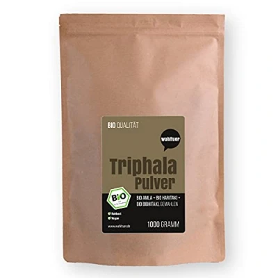Abbildung von Wohltuer Bio Triphala Pulver 1000g Enthält Amla, Haritaki und Bibhitaki gemahlen Ayurvedisch