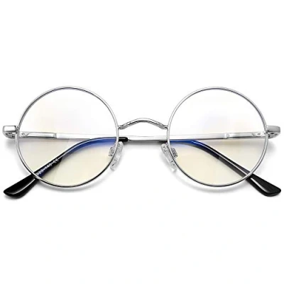 Abbildung von Joopin Blaulichtfilter Brille Damen Runde Herren Computerbrille Blaufilter Gaming Bluelight Filter PC mit Metallrahmen (Silber)